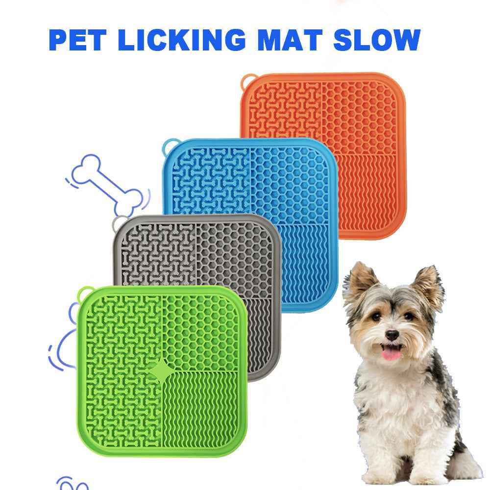 Dog Licking Mat Slow Feeder Premium Lick Pad With Suction Cups For Dog Anxiety Relief Slow Feeder Dog Bowls Pet Placemat