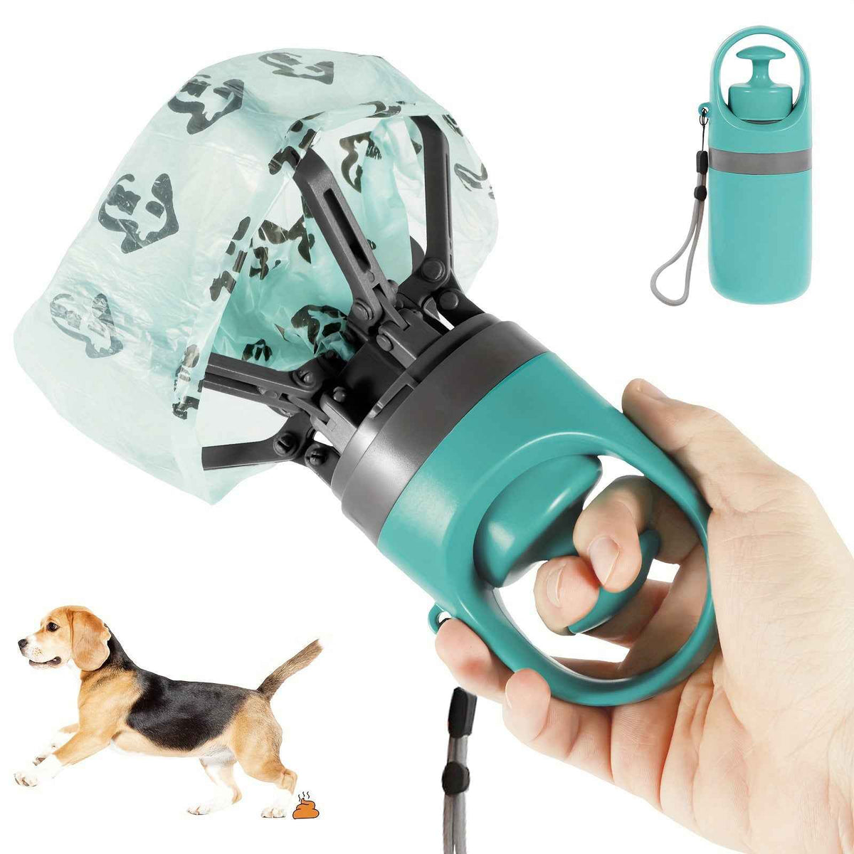 New Dog Pooper Scooper Pet Outdoors Portable Claw Poop Scooper Garbage Bag Cat Dispenser Waste Pick-up Cleaner