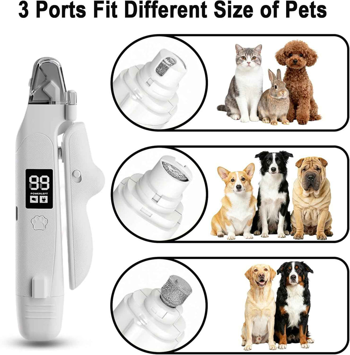 2-in-1 Led Light Cat Anti-blood Nail Grinder Dog Pet Nail Clipper Nail Clipper Animal Nail Clipper
